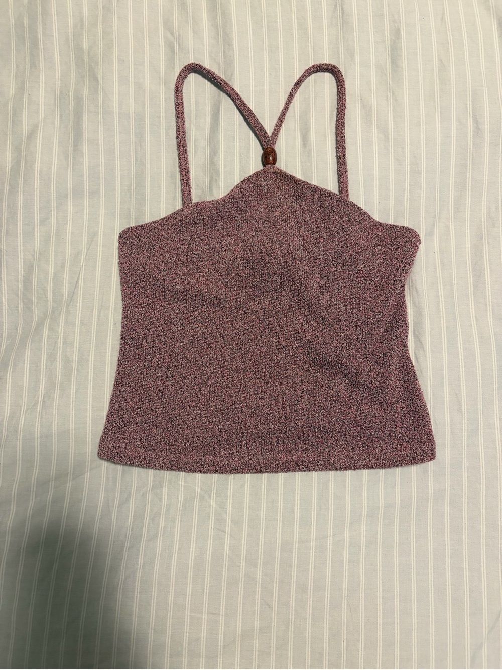 H&M Heathered Mauve Knit Cami Crop Top